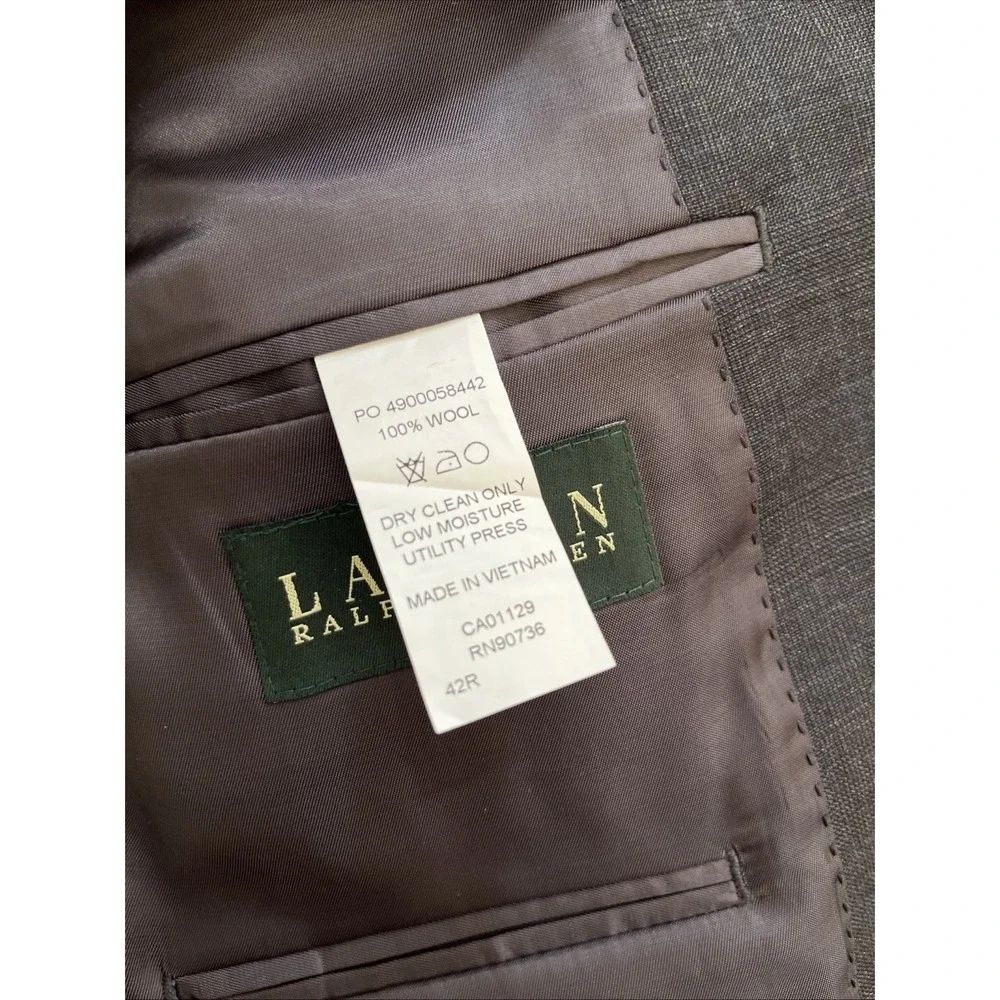 Lauren Ralph Lauren Blazer Men 42R Gray Good 100% Wool‎ 2-Button Sport Coat
